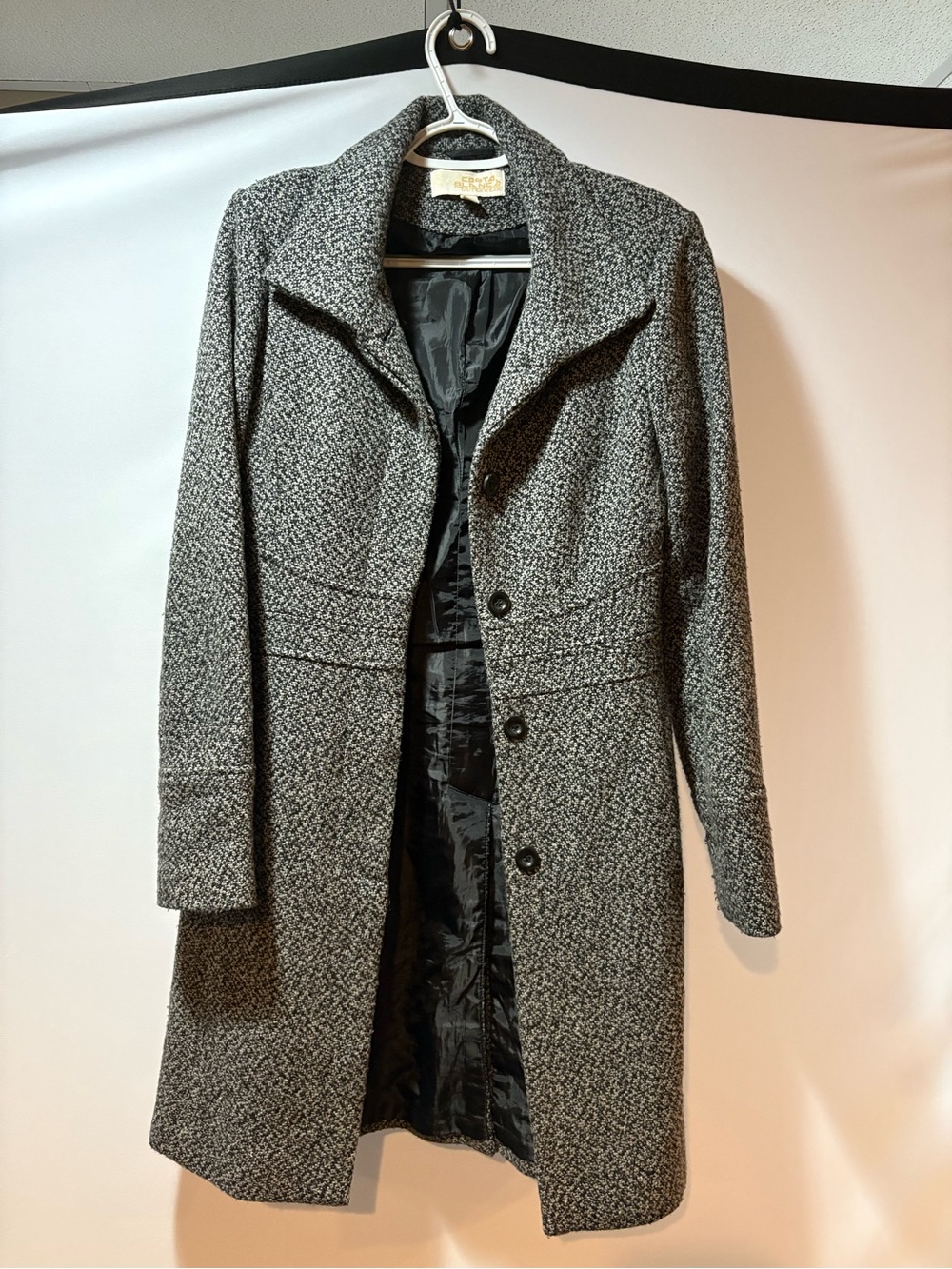 Costa Blanca Gray Tweed Long Trench Coat
